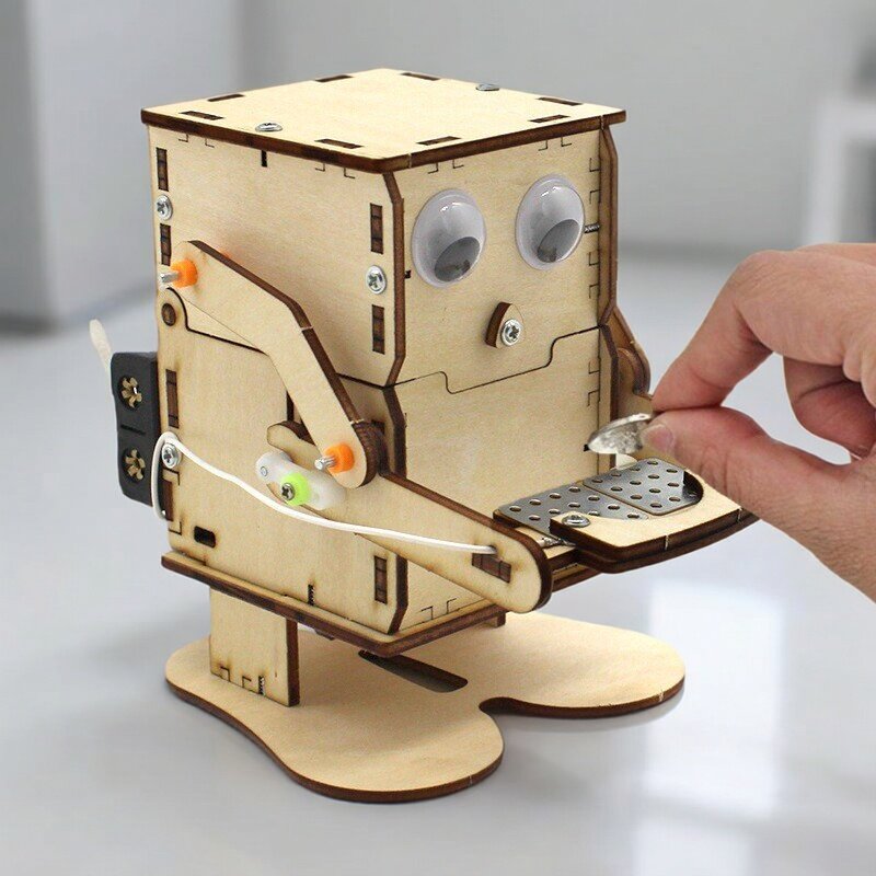 Wooden Assemble DIY Robot Eati - Science Project Kit recension och pris