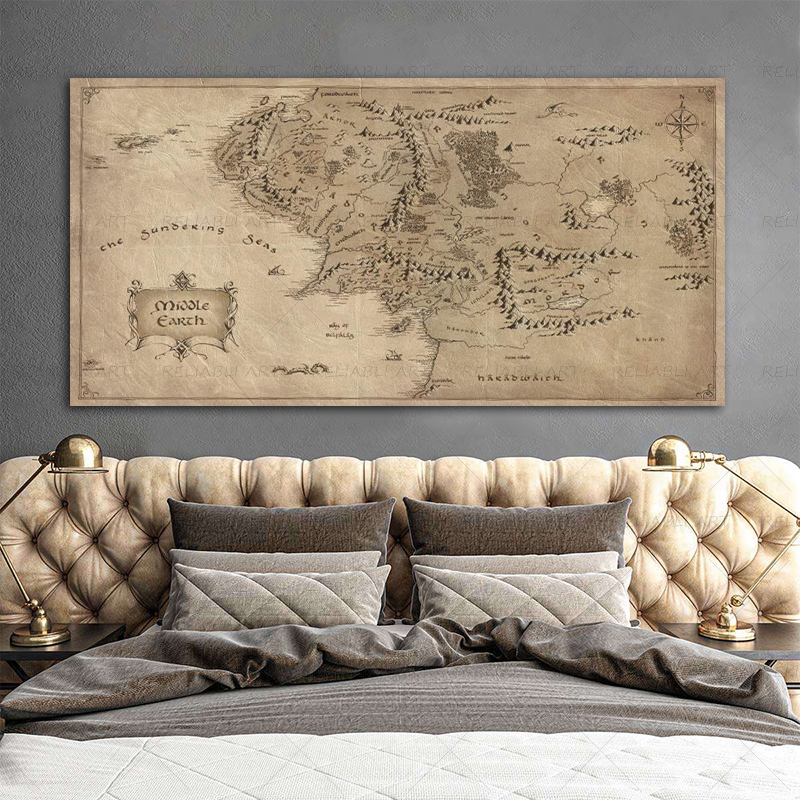 Retro The-Lord-of-Rings Map Po - Star Map Poster recension och pris