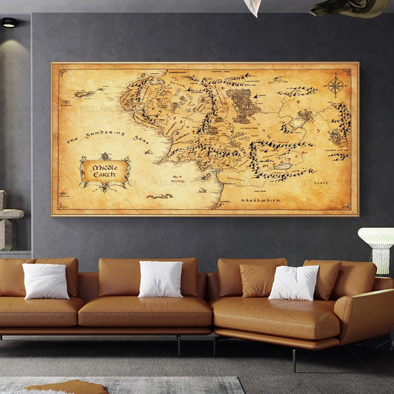 Retro The-Lord-of-Rings Map Po - Star Map Poster recension och pris