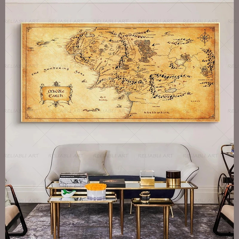 Retro The-Lord-of-Rings Map Po - Star Map Poster recension och pris