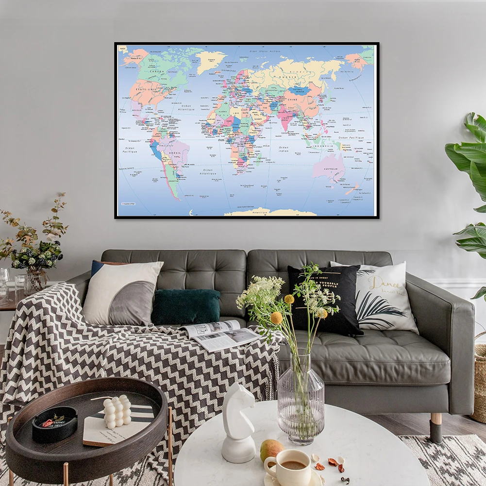 Unframed World Map French Lang - Star Map Poster recension och pris