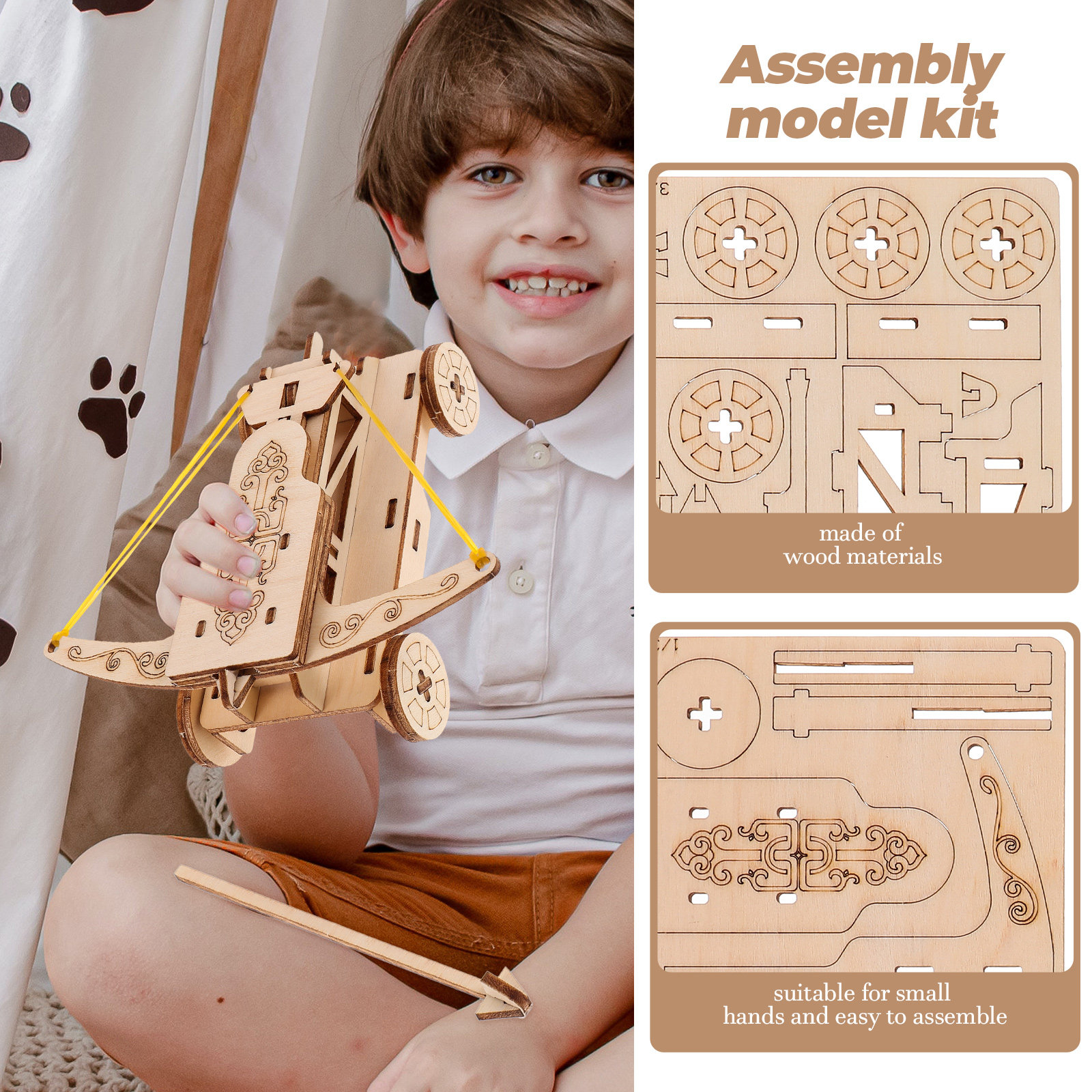 1Set Wooden Catapult Chariot D - Science Project Kit recension och pris