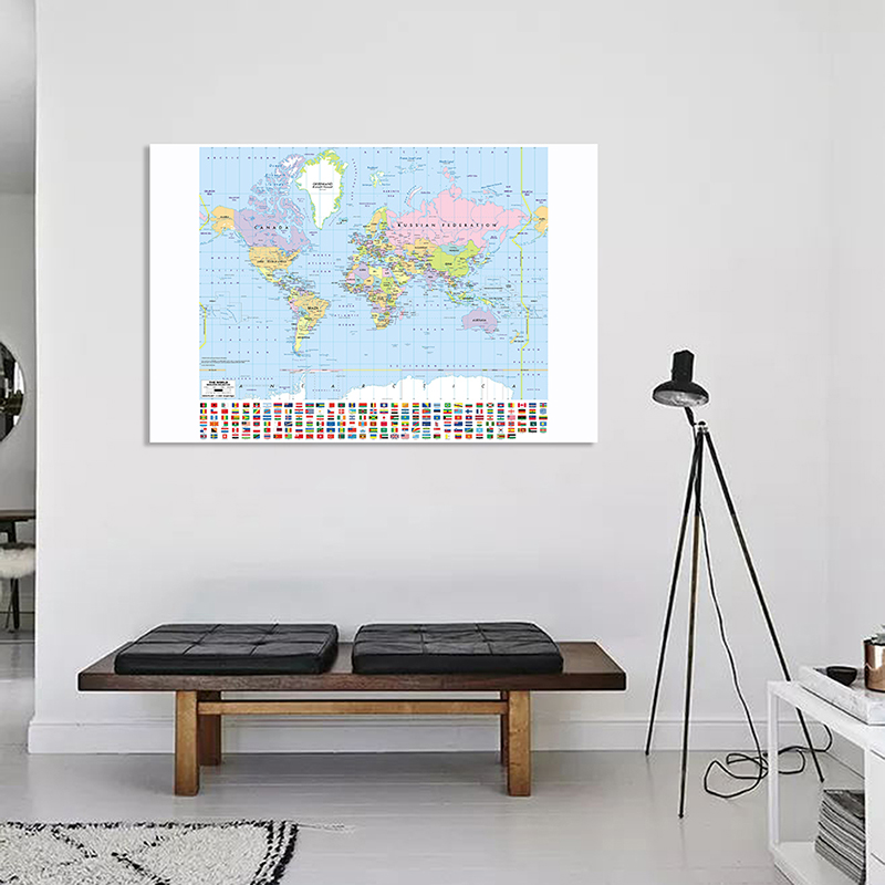 The World Map with National Fl - Star Map Poster recension och pris