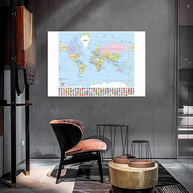 The World Map with National Fl - Star Map Poster recension och pris