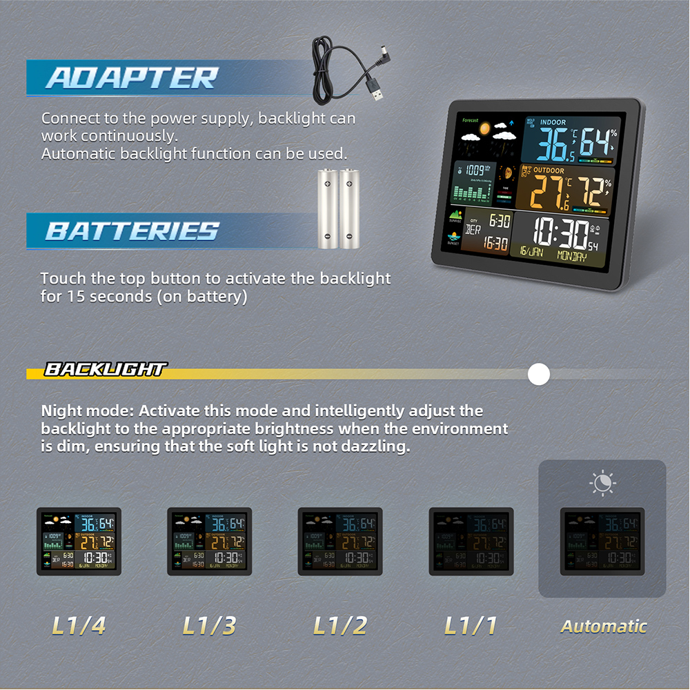 Multifunctional Large Color Sc - Weather Station Indoor recension och pris