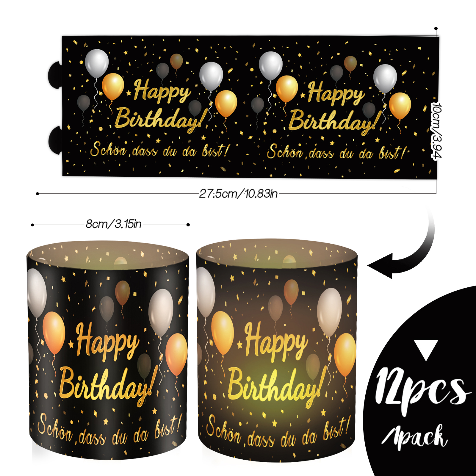 12pcs Happy Birthday Candle Ta - Science Of Happiness recension och pris